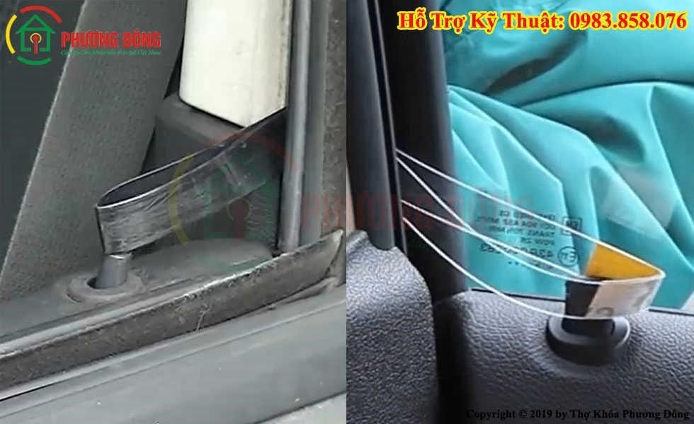 Các vật liệu như nhựa hoặc thép mỏng thường được sử dụng để mở cửa xe hơi.
